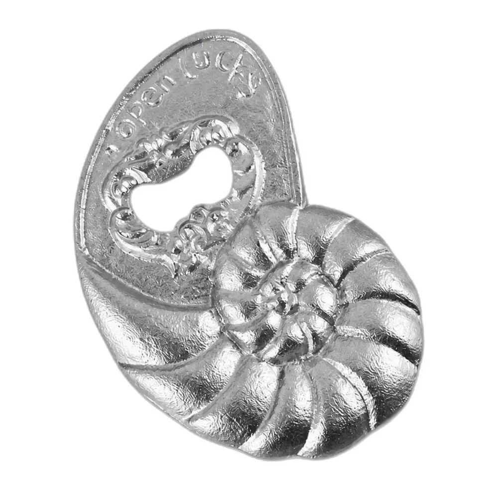Silver Tone Cast Iron Conch Shell Design Bottle Opener Nautical Coastal Beach